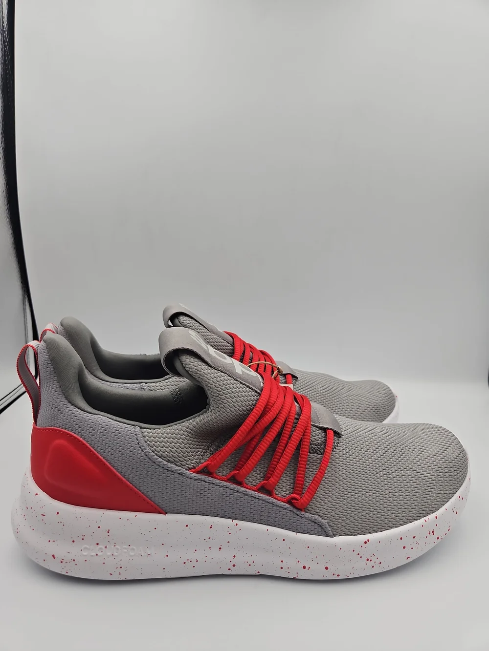 adidas Men's Grey Sneakers with Red Accents